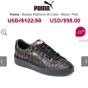 BNWT puma platform sneakers rose gold